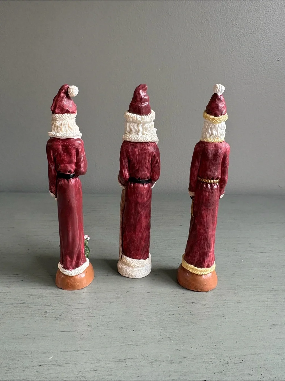 VTG Classic Pencil Santa Figurine Display -Christmas Holiday Home Decor Set of 3